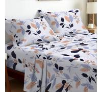 EverSoft Bedding Small Double 3-Piece Bed Sheet Set Elegant Floral Print Flower Design 35cm Extra Deep Pocket Premium Soft Luxury Flat & Fitted Sheet with 1 Pillowcases Twilight Blossom