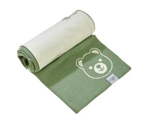 EVERSOFT FABRICS Premium Baby Blanket 350g- 100% Organic Turkish Cotton, Oeko-Tex 100 Certified, Lightweight & Soft, Ideal for Sensitive Skin, Perfect for Newborns & Toddlers (Bear Green&White)