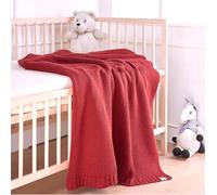 EVERSOFT FABRICS Premium Baby Blanket 550gr- 100% Organic Cotton, Oeko-Tex 100 Certified, Extra Thick & Cozy, Ideal for Winter & Colder Months, Soft Knit (Terracotta)