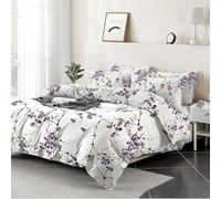 EverSoft Super King Size Duvet Cover Set | 100% Egyptian Cotton 400 Thread Count | Reversible Floral Print Bedding Set with 2 Pillowcases | Ultra Soft Luxury Quilt Cover (220x260cm)