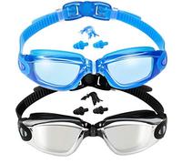 EverSport Swim Goggles, 2-Pack, Swimming Goggles, Mirrored Lens, for Adult Men Women Youth Kids Child, Anti-Fog, UV Protection, Shatter-Proof, Watertight