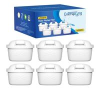 EVERSPRING Water Filter Cartridges, Compatible with Brita Maxtr Maxtra Plus, Maxtra Pro All-in-1, Brita Marella Jug, Kettle, Mavea, Anna Duomax, Reduce PFAS and Limescale, TÜV SÜD, 6 Pieces