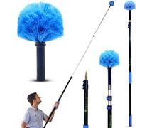EVERSPROUT 5-to-13 Foot Cobweb Duster and Extension-Pole Combo (20 Ft. Reach) | Medium-Stiff Bristles | Hand Packaged | Lightweight, 3-Stage Aluminum Pole | Indoor & Outdoor Use Brush Attachment