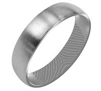 Everstone Custom Personalize Fingerprint Engrave Matte & Brushed Dome Ring Male Female Men Women His Her Groom Bride Promise Ring Wedding Bands Titanium Ring Color: Platinum 7MM 5MM & 3MM SzV