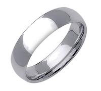 Everstone Dome Comfort Fit Silver Color Solid Titanium Couple Anniversary Wedding Ring Valentine's Day Gift for Men