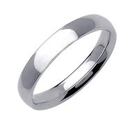 Everstone Dome Court Shape Silver Color Solid Titanium Couple Anniversary Wedding Ring Valentine's Day Gift for Men