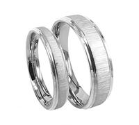 Everstone His and Hers Titanium Ring Set Matching Wedding Rings Titanium Silver Bands UK size H to Z7