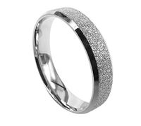 Everstone Men Women Wedding Band Dome Shape titanium Anniversary Engagement Silver Sparkles Promise Ring Valentine Day Gift SzO