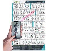 EverStretch Resistance Band Poster for Home Gym - with Video Instructions - Large 23" x 35" | Laminated Workout Chart | Resistance Band Workout Posters for Home Gym | Total Body Exercise Posters