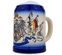 EVERSTYLE Germany Beer Mug, Stoneware, 0.5 L, Traditional German Design, Gift for Dad, Men & Beer Lovers, Ideal for Birthday, Beer Festival & Any Occasion (Blue)