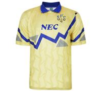 Score Draw Everton 1990 Away Retro Football Shirt Yellow X-Large Polyester