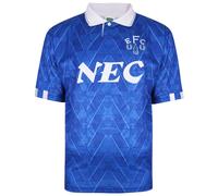 Score Draw Everton 1990 Home Retro Football Shirt Blue Large Polyester