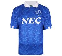 Everton 1990 Home Retro Football Shirt Blue Large Polyester