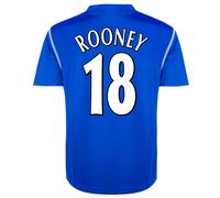 Score Draw Everton 2002 Rooney No 18 Retro Football Shirt Blue X-Large Polyester