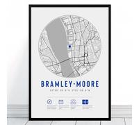 Everton Bramley-Moore Stadium Map | Framed & Print Only Available | Hill Minimalist Gift FC Dickinson Football Fan Poster Art Artwork Gift For Him Memorabilia | Father's Day Christmas Birthday
