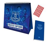 Everton Desk Calendar 2026 & Everton Slim Diary Gift set with Free Organisational Stickers Included