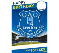 Everton FC Birthday Card, Personalise with Sticker Sheet