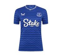 Everton FC Women's Home Short Sleeve Shirt, Surf The Web/Sodalite Blue/Ocean Cavern, 14