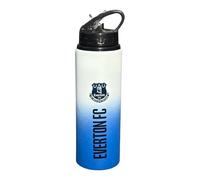Everton FC Official Aluminium Water Bottle, Royal Blue and White Fade Design, 750ml, 27cm x 7cm, with Fold Out Straw and Carry Handle
