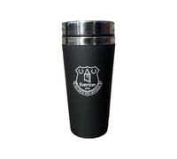 Everton FC Official Matt Black with Silver Crested Travel Mug