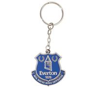 Everton FC Official Metal Football Crest Keyring (One Size) (Silver/Blue)