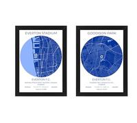 Everton Goodison Park and Bramley Moore Framed A4 Stadium Prints Photo