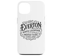 Everton North Liverpool Merseyside England Vintage Black Ink Case for iPhone 13