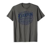 Everton North Liverpool Merseyside England Vintage Navy Ink T-Shirt