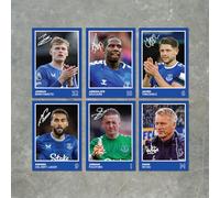 Everton Players SIGNED A6 Poster Pack 2-6 Autographed Poster Print Cards (Branthwaite, Doucoure, Calvert-Lewin, Tarkowski, Pickford, Moyes)