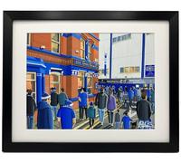 Everton, Retro Goodison Park Stadium. Framed Football Art Print (14" x 11" Frame Size)