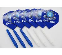 Everton Standard shape dart flights & Blue & white nylon dart stems (2 flights / 2 stems, Medium - 48mm)
