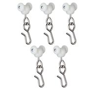 EverTrack Curtain Hooks - Dual Wheel Roller Carriers for Ceiling Mounted Curtain Track with Stainless Steel Hooks for Curtains, Drapes, and Room Dividers - Pack of 60