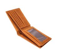 EverTrendStore RFID Blocking Leather Bifold Wallet for Men - Engraved Genuine Crazy Horse Leather Bifold, Slim Custom Wallet Gift, Light Brown, Classic Bifold Wallet