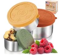 Everusely - Stainless Steel Food Containers - 3 Pack, Muted - Metal Lunch Box - Nesting Snack Containers for Office, Home Food Storage - Leakproof Silicone Lids - Dishwasher and Freezer Safe