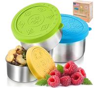 Everusely - Stainless Steel Food Containers - 3 Pack, Summer - Metal Lunch Box - Snack Containers for Office, Home Food Storage - Leakproof with Silicone Lids - Dishwasher and Freezer Safe