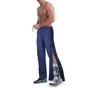 EVERWORTH Men's Tearaway Pants for Post Surgery 2 Side Velcro Breakaway Open Bottom Sweatpants Women Loose Fit Rip Off Cotton Pants, Navy, Large