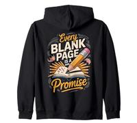 Every Blank Page Is A Threat And A Promise Drawing Artist Zip Hoodie