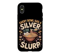 Every Bowl Has a Silver Slurp Ramen Miso Soup Noodles Case for iPhone X/XS