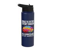 Every Brain is Unique Autism Awareness Kids Support Gifts Stainless Steel Insulated Water Bottle