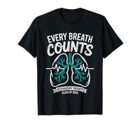 Every Breath Counts Respiratory Therapy Graduation EKG Lungs T-Shirt