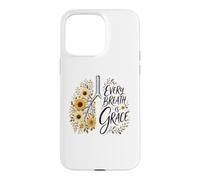 Every Breath Is Grace Boho Floral Lungs Autumn Sunflowers Case for iPhone 15 Pro Max