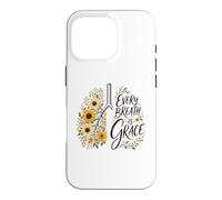 Every Breath Is Grace Boho Floral Lungs Autumn Sunflowers Case for iPhone 16 Pro