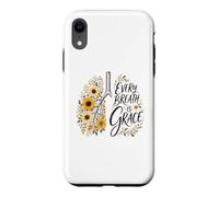Every Breath Is Grace Boho Floral Lungs Autumn Sunflowers Case for iPhone XR