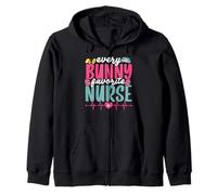 Every Bunny Favorite Nurse Funny Easter Nurse Vibes Zip Hoodie