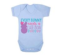 Every Bunny Needs a Cute Bow Statement Baby Grow Vest, 6-12 Months, Pastel Blue