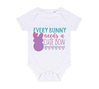 Every Bunny Needs a Cute Bow Statement Baby Grow Vest, 6-12 Months, White