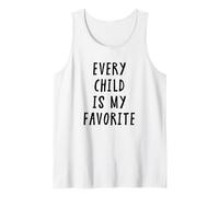 Every Child is My Favorite Funny Teacher White Lie Party Tank Top
