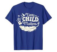 Every Child Matters Unisex T-Shirt - Statement Shirt in Support of Indigenous Communities | Orange Day Awareness Top, Style_x02 Blue, L