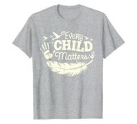 Every Child Matters Unisex T-Shirt - Statement Shirt in Support of Indigenous Communities | Orange Day Awareness Top, Style_x03 Gray, XL
