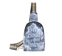 Every Cloud Has A Silver Lining Animal Cat cross body bag lightweight body bag for woman for hiking, Every Cloud Has a Silver Lining Animal Cat, Every Cloud Has a Silver Lining Animal Cat
